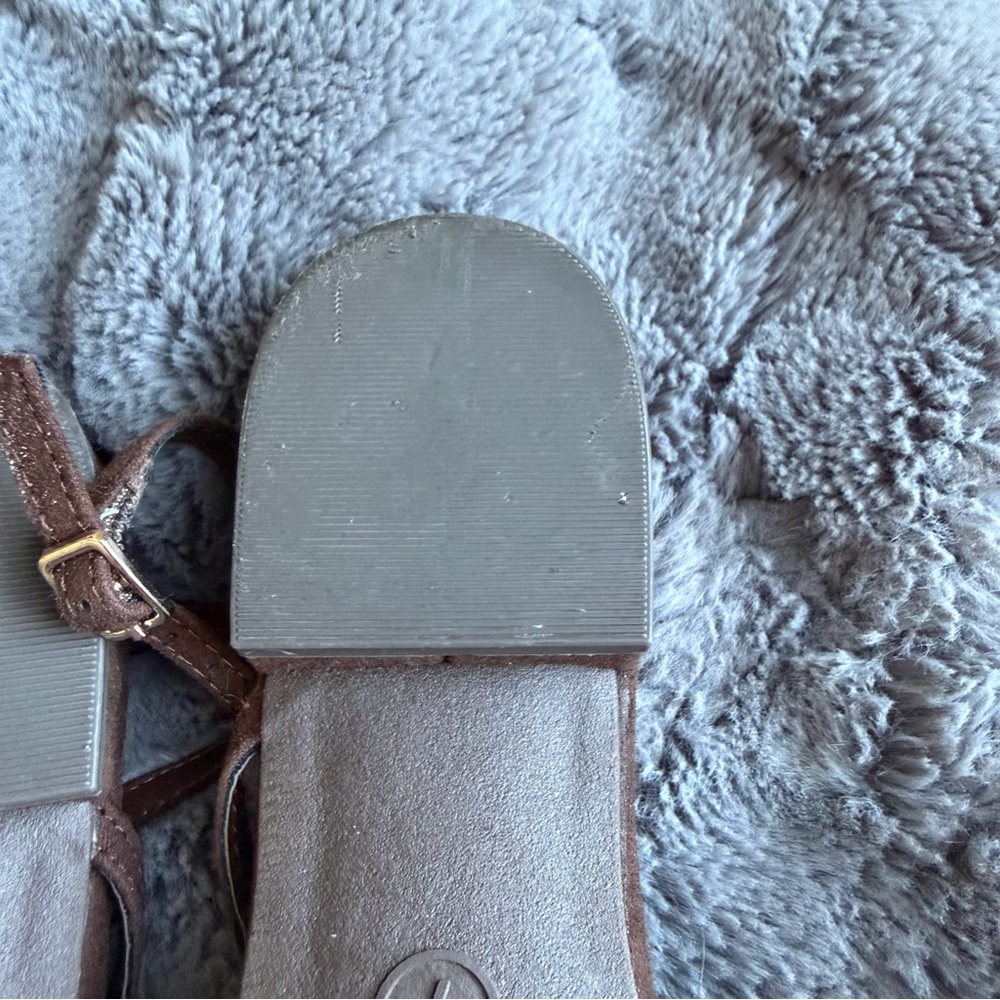 Twiggy Multi Buckle Mini Heel Flats with Memory Foam Insole - A New Day™ Brown 7 - Picture 9 of 10
